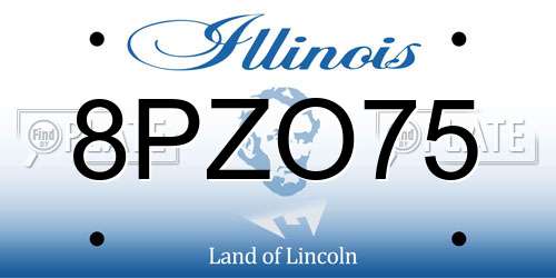 8PZO75 Illinois License Plate