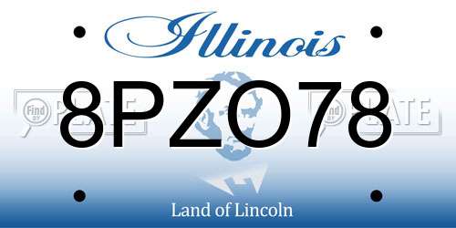 8PZO78 Illinois License Plate
