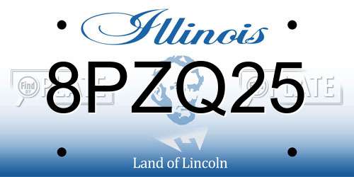 8PZQ25 Illinois License Plate