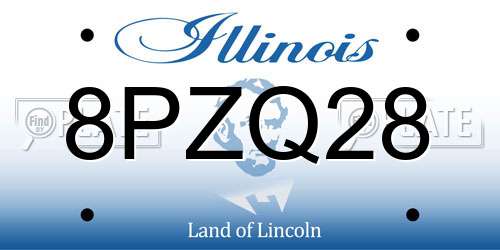 8PZQ28 Illinois License Plate