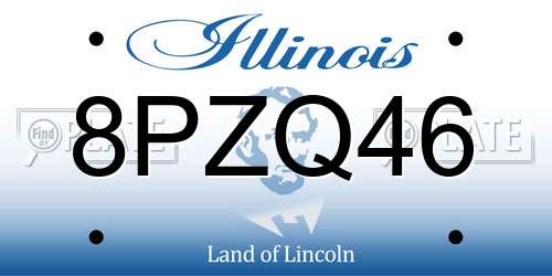 8PZQ46 Illinois License Plate