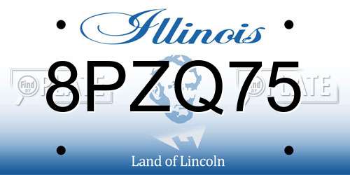 8PZQ75 Illinois License Plate