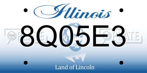 8Q05E3 Illinois License Plate