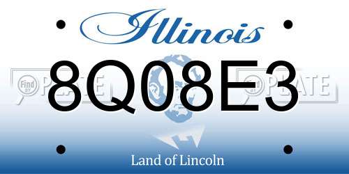 8Q08E3 Illinois License Plate