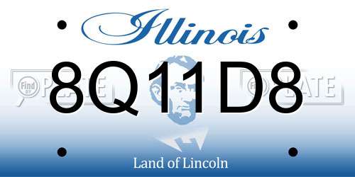 8Q11D8 Illinois License Plate