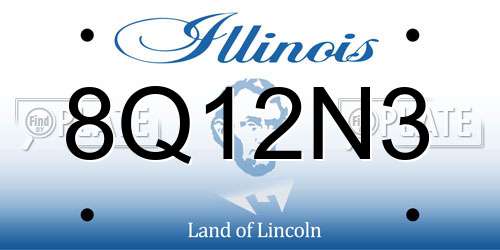 8Q12N3 Illinois License Plate