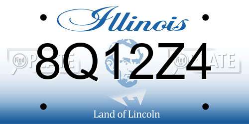 8Q12Z4 Illinois License Plate