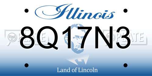 8Q17N3 Illinois License Plate