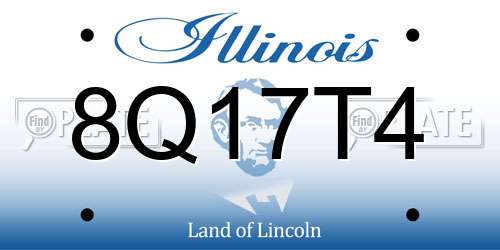 8Q17T4 Illinois License Plate