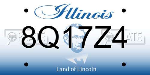 8Q17Z4 Illinois License Plate