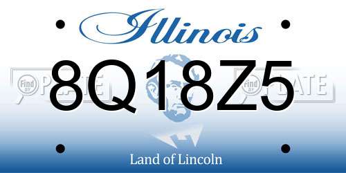 8Q18Z5 Illinois License Plate