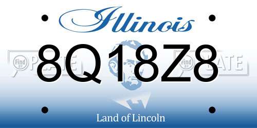 8Q18Z8 Illinois License Plate