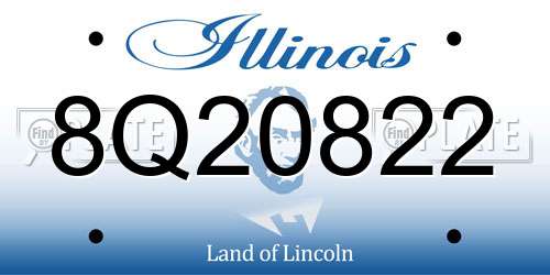 8Q20822 Illinois License Plate
