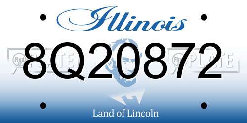 8Q20872 Illinois License Plate