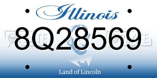 8Q28569 Illinois License Plate