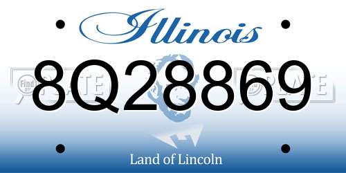 8Q28869 Illinois License Plate
