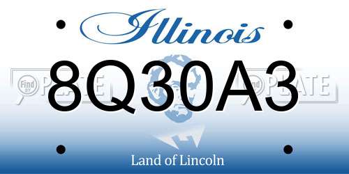 8Q30A3 Illinois License Plate