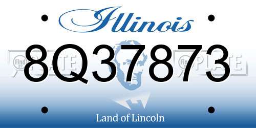 8Q37873 Illinois License Plate