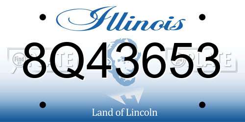 8Q43653 Illinois License Plate
