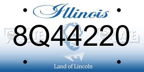 8Q44220 Illinois License Plate