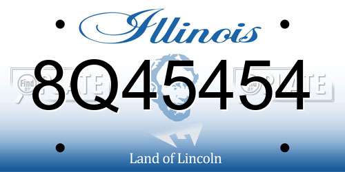 8Q45454 Illinois License Plate