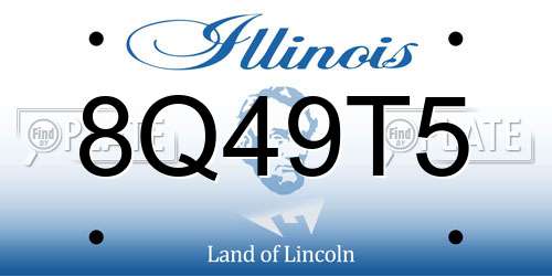 8Q49T5 Illinois License Plate