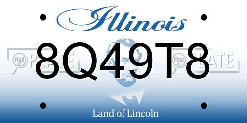 8Q49T8 Illinois License Plate