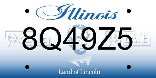 8Q49Z5 Illinois License Plate