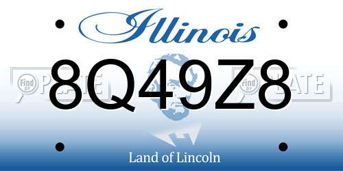 8Q49Z8 Illinois License Plate