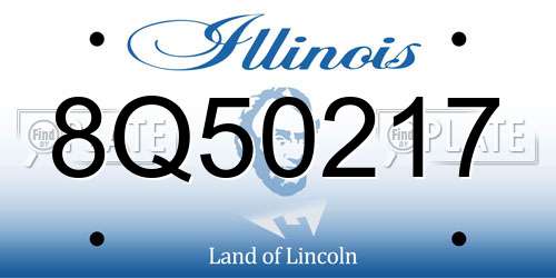 8Q50217 Illinois License Plate