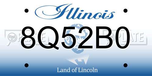 8Q52B0 Illinois License Plate