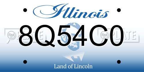 8Q54C0 Illinois License Plate