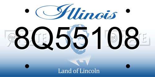 8Q55108 Illinois License Plate