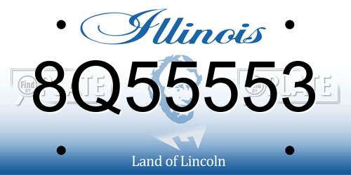 8Q55553 Illinois License Plate