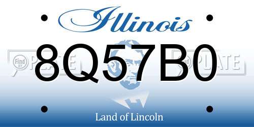 8Q57B0 Illinois License Plate