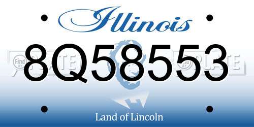8Q58553 Illinois License Plate