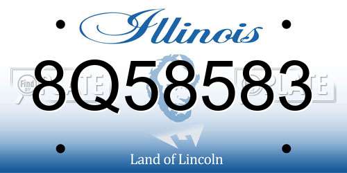 8Q58583 Illinois License Plate