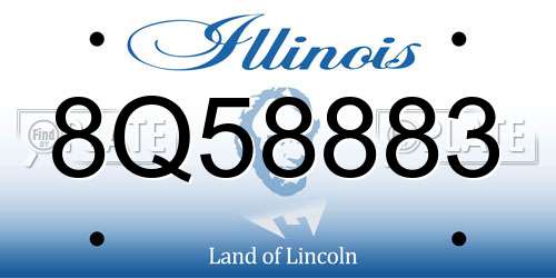 8Q58883 Illinois License Plate