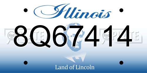 8Q67414 Illinois License Plate
