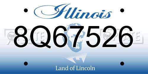 8Q67526 Illinois License Plate
