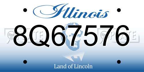 8Q67576 Illinois License Plate
