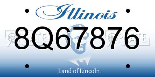 8Q67876 Illinois License Plate