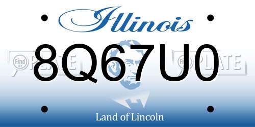 8Q67U0 Illinois License Plate
