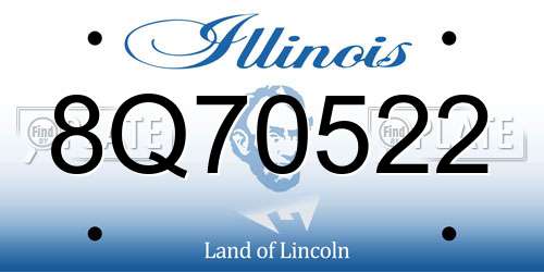 8Q70522 Illinois License Plate