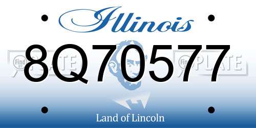 8Q70577 Illinois License Plate