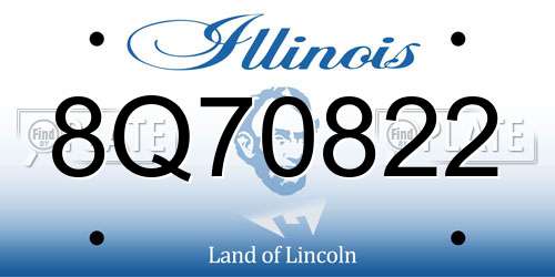 8Q70822 Illinois License Plate