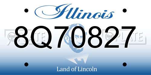 8Q70827 Illinois License Plate