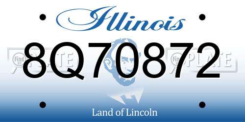 8Q70872 Illinois License Plate