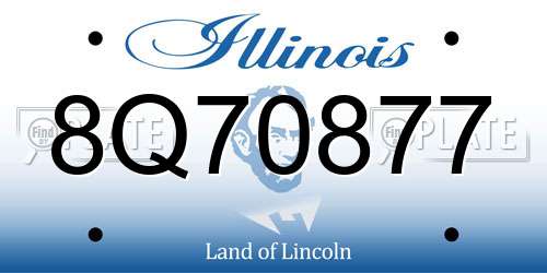 8Q70877 Illinois License Plate