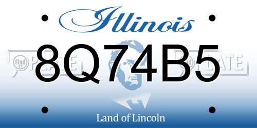 8Q74B5 Illinois License Plate